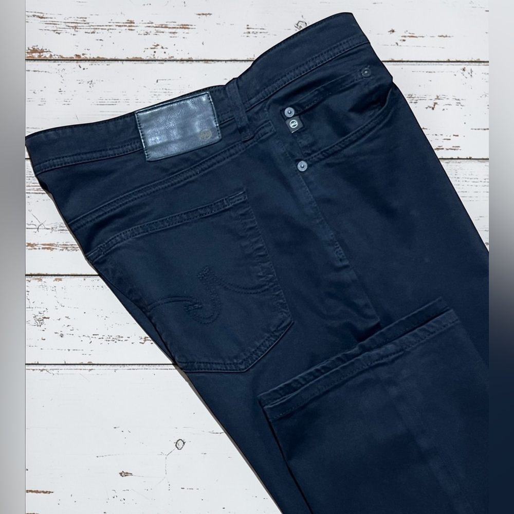 AG Everett Black Jeans Slim Straight Stretch 38 x 34 Adriano Goldschmied